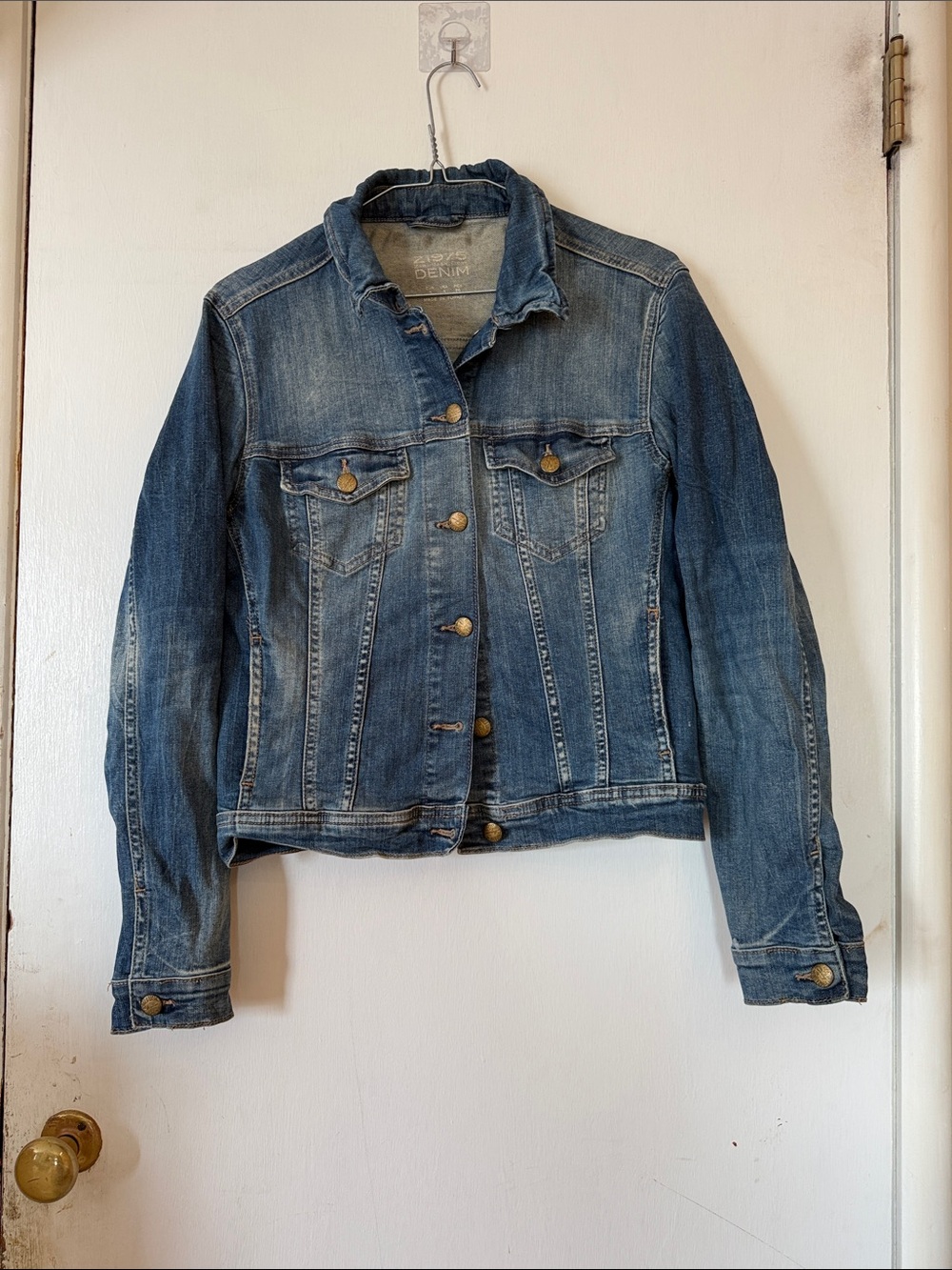 Zara Basic Z1975 Classic Blue Denim Jean Jacket Women's Size 5